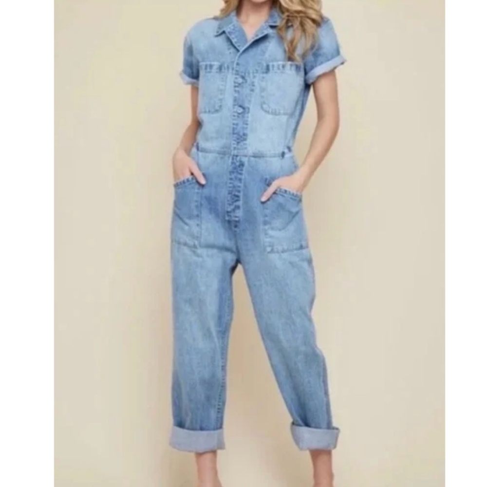 Saints & Hearts Denim Jumpsuit Coveralls NWT